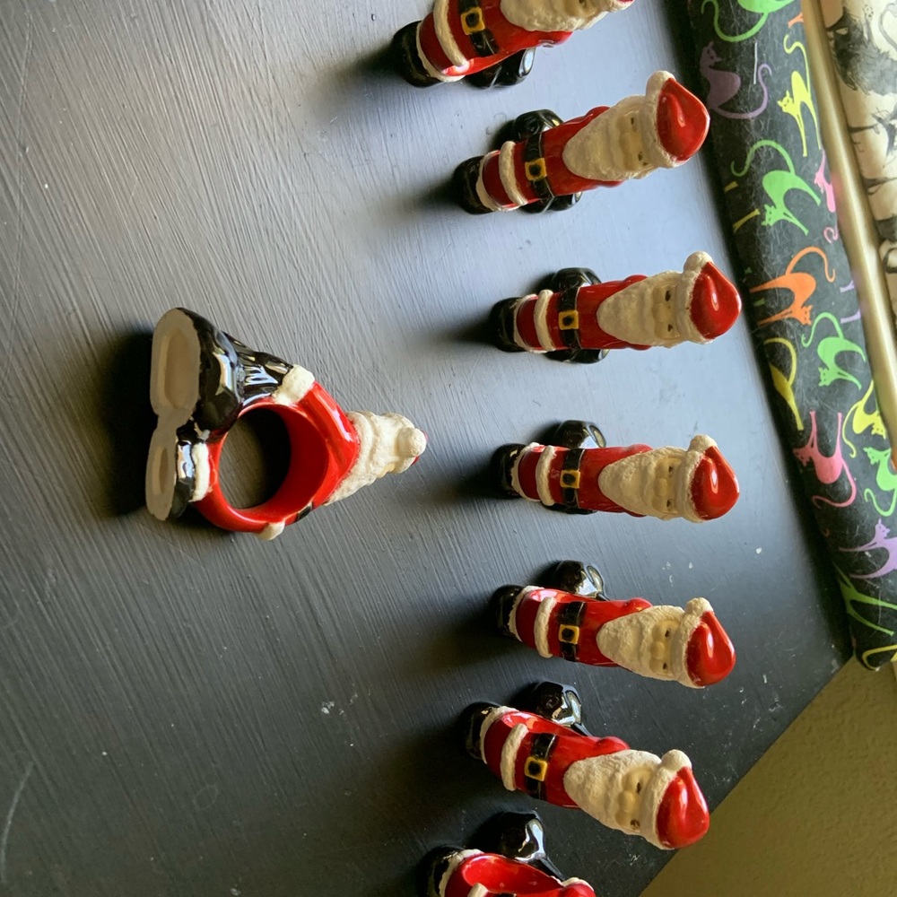 Santa Claus Napkin Rings Set - Picture 1 of 4